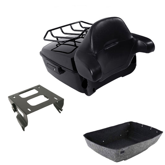 King Trunk Backrest Solo Mounting Rack Fit For Harley Road Street Glide 2014-26