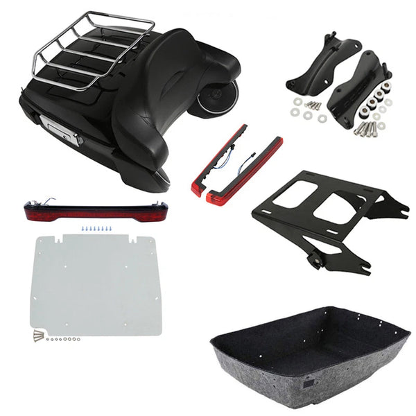 King Trunk Backrest Rack Light Speakers Mount Fit For Harley Touring 2014-2026