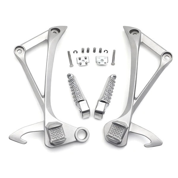 Kawasaki Ninja ZX-10R Silver Rear Passenger Foot Pegs Bracket Fit For 2011-2023