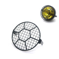 Motorcycle 6.3" Retro Metal Grill Side Mount Headlight Football Net Mask Cover