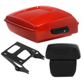Chopped Trunk w/ Backrest & Mount Rack Fit For Harley Touring 14-25 Whiskey Fire