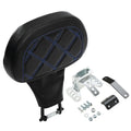 Black+Blue Stitching Driver Backrest Pad Fit For Harley Touring Road Glide 09-23