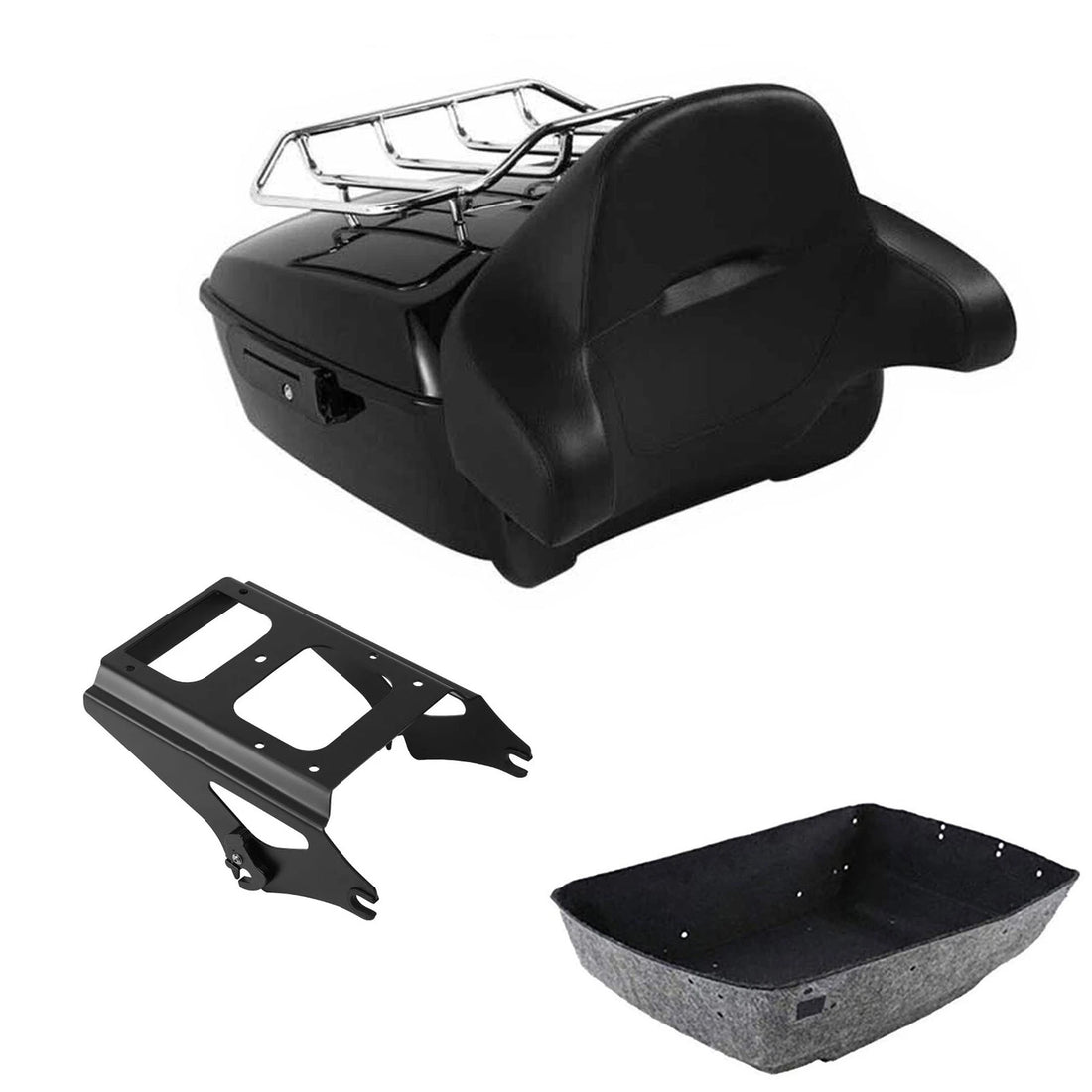King Trunk Luggage Backrest Pad Mounting Rack Fit For Harley Electra Glide 09-13