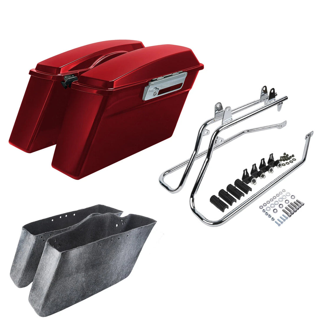Red Hard Saddlebags Conversion Bracket Fit For Harley Softail Heritage 1984-2017