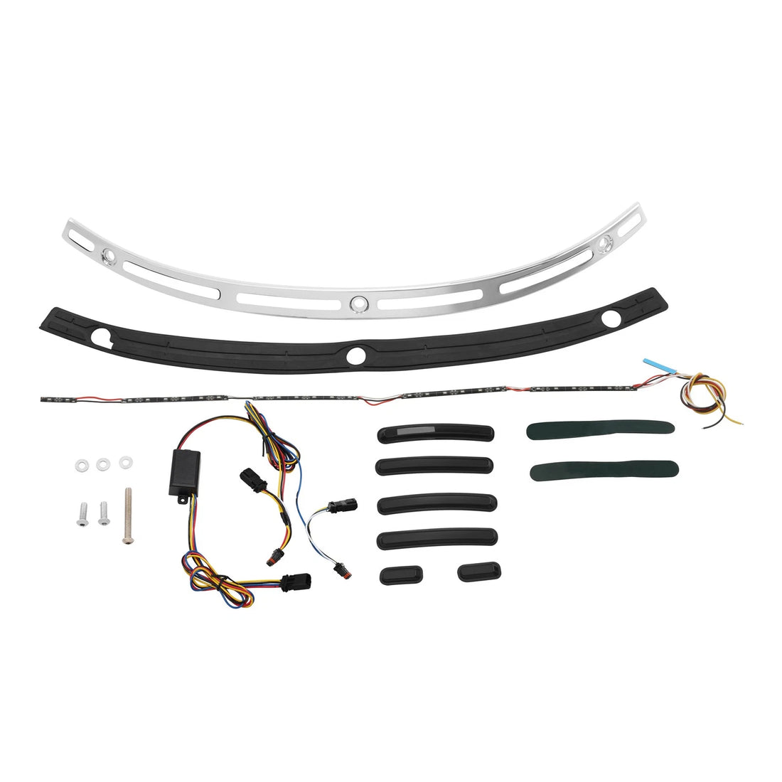 Batwing Windshield Trim LED Light Fits For Harley Street Electra Tri Glide 14-24
