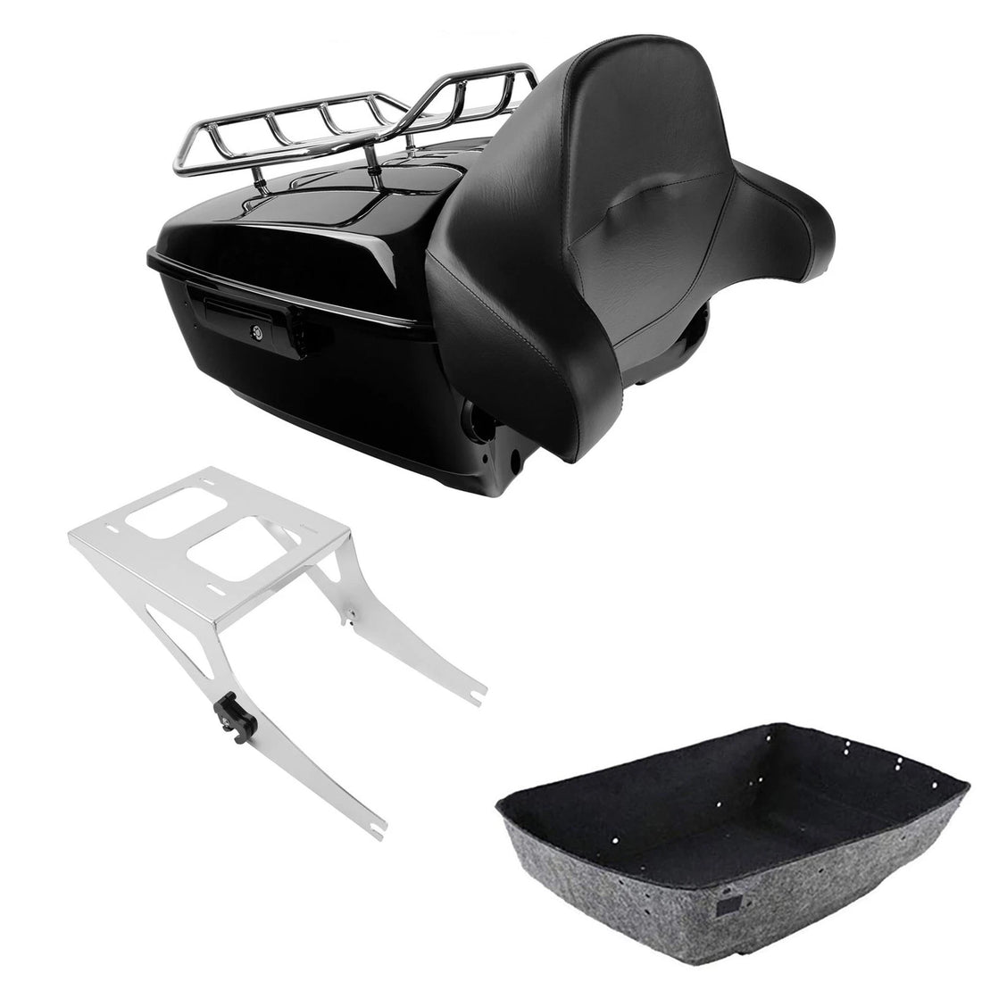 King Trunk Luggage Backrest Mounting Rack Fit For Harley Fatboy Flstf 2008-2017