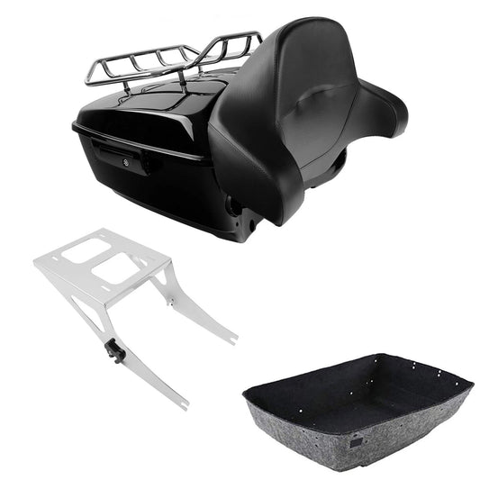 King Trunk Luggage Backrest Mounting Rack Fit For Harley Fatboy Flstf 2008-2017