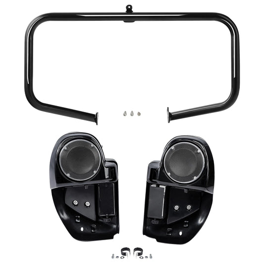 Engine Guard & Lower Vented Fairings Speaker Pod Fit For Harley Road Glide 14-24