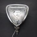 New Motorcycle Chrome Triangle Headlight Lamp Flat Back For Harley Honda Suzuki