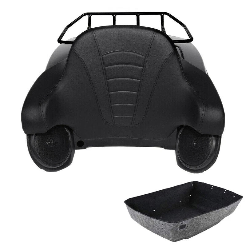 King Trunk Backrest Luggage Speakers Fits For Harley Touring Street Glide 14-26