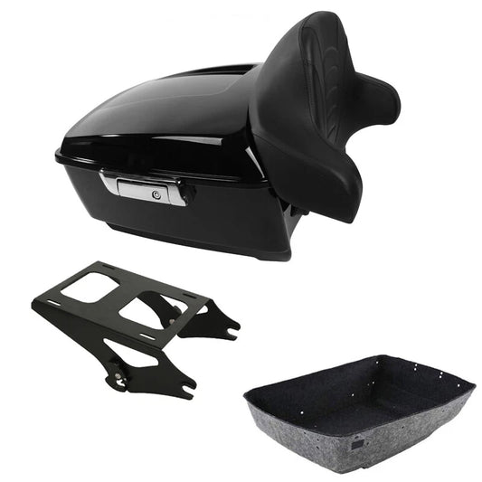 King Trunk Backrest Pad Mount Rack Fit For Harley Touring Road Glide 2014-2026