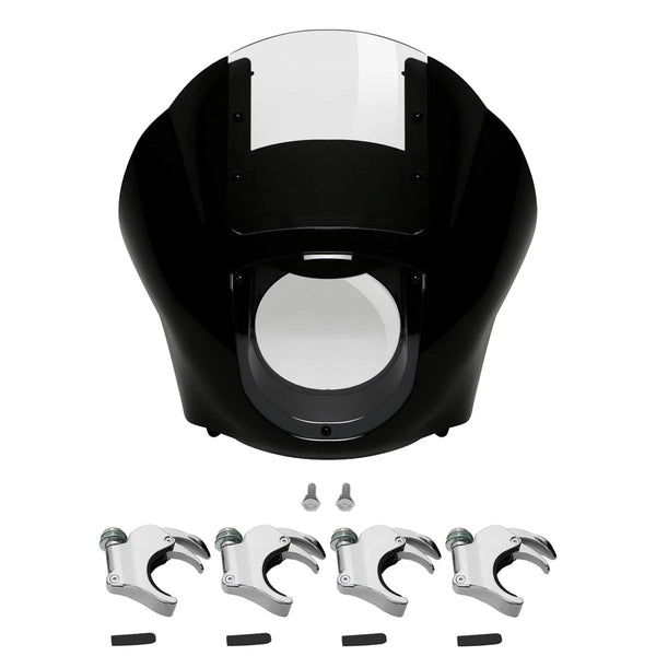 Quarter Headlight Fairing Windshield 49mm Clamp Fit For Harley Sportster XL Dyna