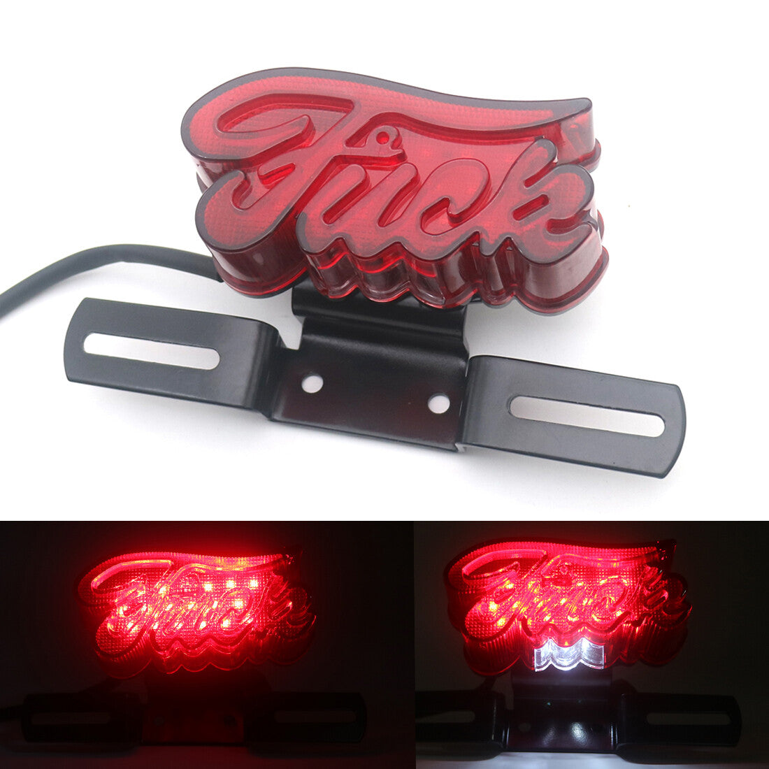 Vintage LED Rear License Brake Tail Light Lamp For Harley Bobber Chopper Custom