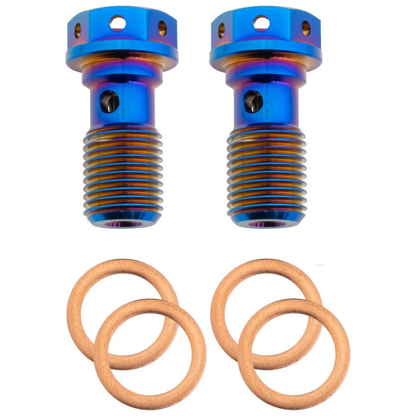 Tusk Titanium Banjo Bolt Kit Burnt Blue M10x1.0 For Husqvarna FC 250 2016-2025