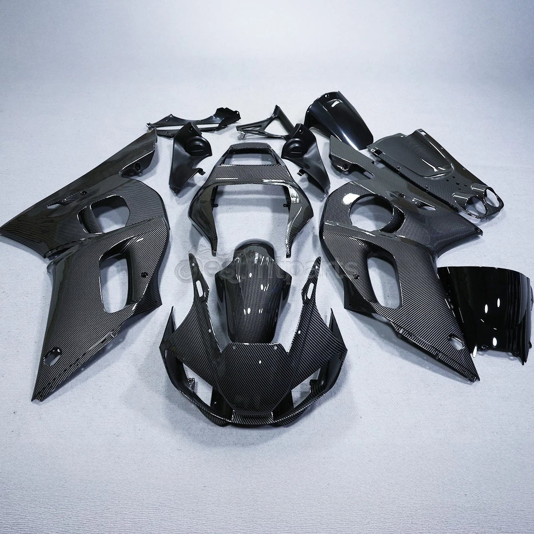 Glossy Carbon Fiber Fairing Kit for Yamaha Yzf R6 1998-2002 Black Gray Painted