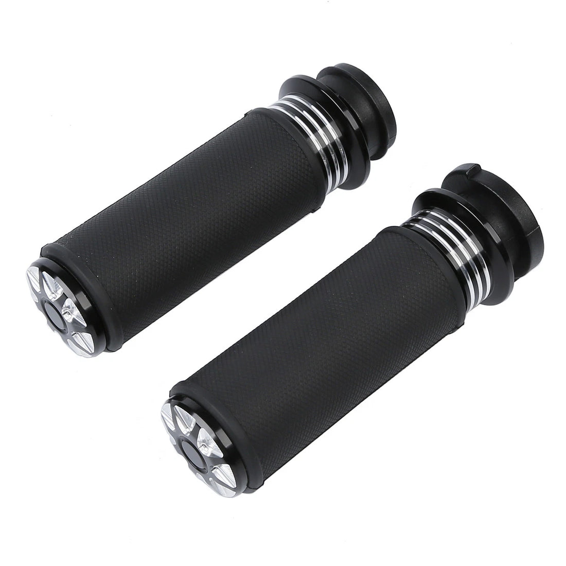 Black Electric 1" Handlebar Bar Hand Grips For Harley Touring Flht Softail Dyna
