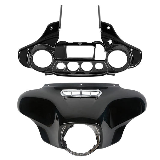 Vivid Black Outer & Inner Batwing Fairings Fit For Harley Electra Glide 2014-24