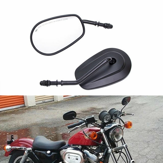 Black Oval Rearview Side Mirrors For Harley Sportster 1200 883 Dyna Street Bob