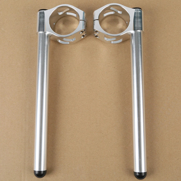 Silver 52mm Handlebar Clip On Fit For Yamaha Fzr 1000CC 1991-1995