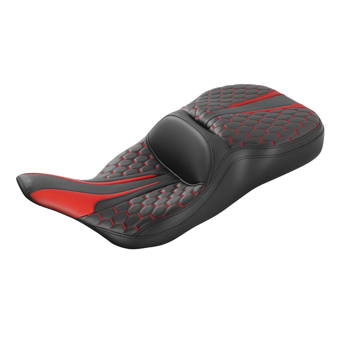 PU Leather Driver & Passenger Seat Fit For Harley Electra Glide 97-07 Black Red