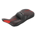 PU Leather Driver & Passenger Seat Fit For Harley Electra Glide 97-07 Black Red