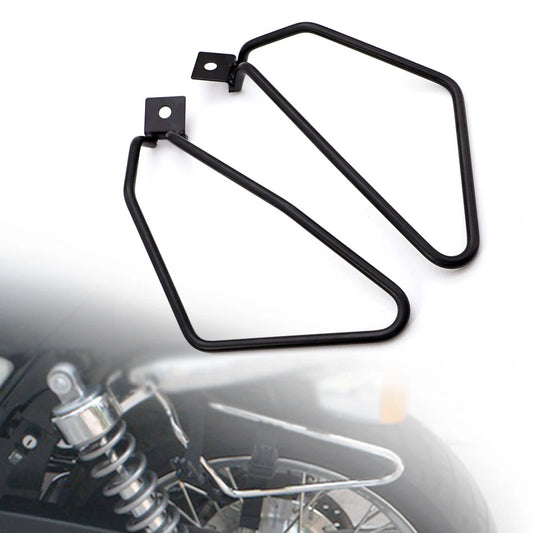New Black Metal Saddle bag Support Bars Mount Bracket For Harley Sportster XL883