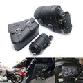 2Pcs PU Leather Black Side Saddlebags With Drink Holder Bag For Harley Sportster