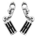 Chrome 1-1/4" Short Angled Adjustable Highway Footpegs/ Peg Mount Fit For Harley