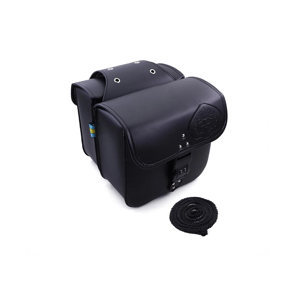 New Black PU Leather Password Lock Luggage Bags Saddlebags Saddle Bag For Honda