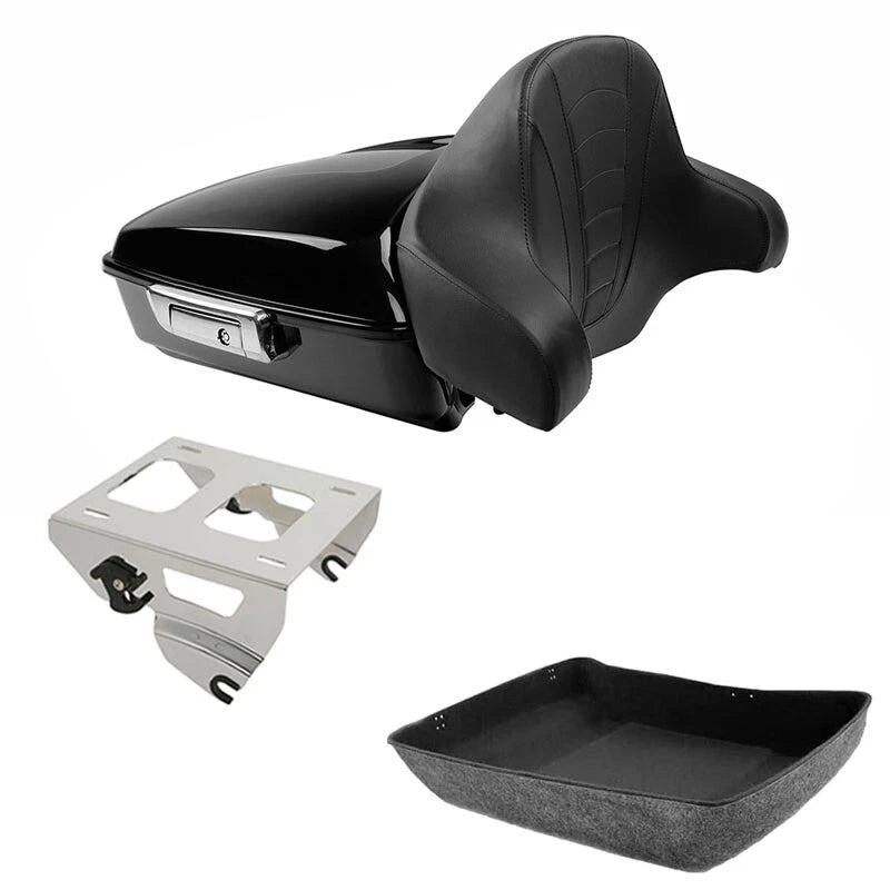 Chopped Trunk Pad Solo Mount Fit For Harley Touring Road Street Glide 2014-2026