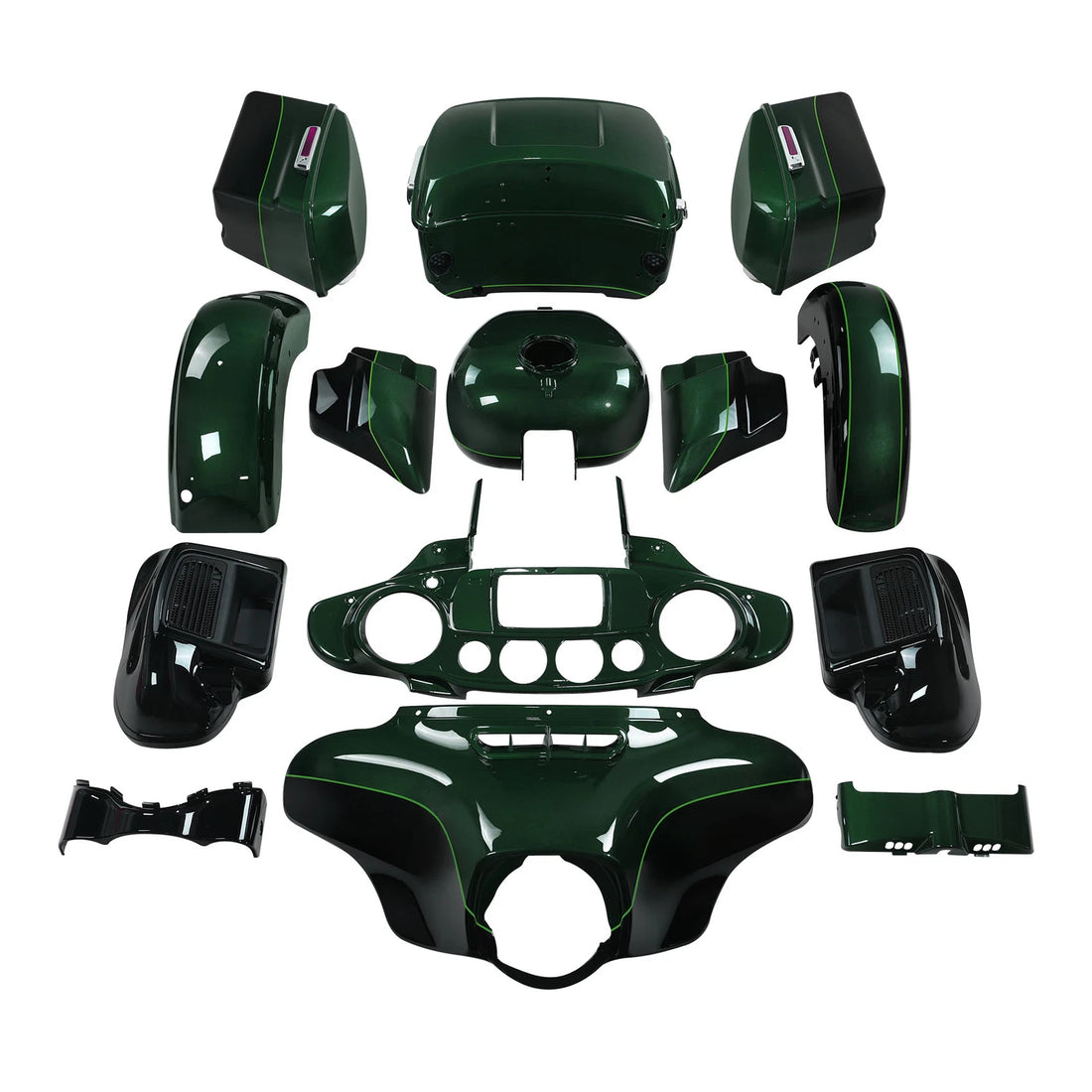 Fairings Kit Fit For Harley Electra Glide 2014-2024 Deep Jade Pearl/Vivid Black
