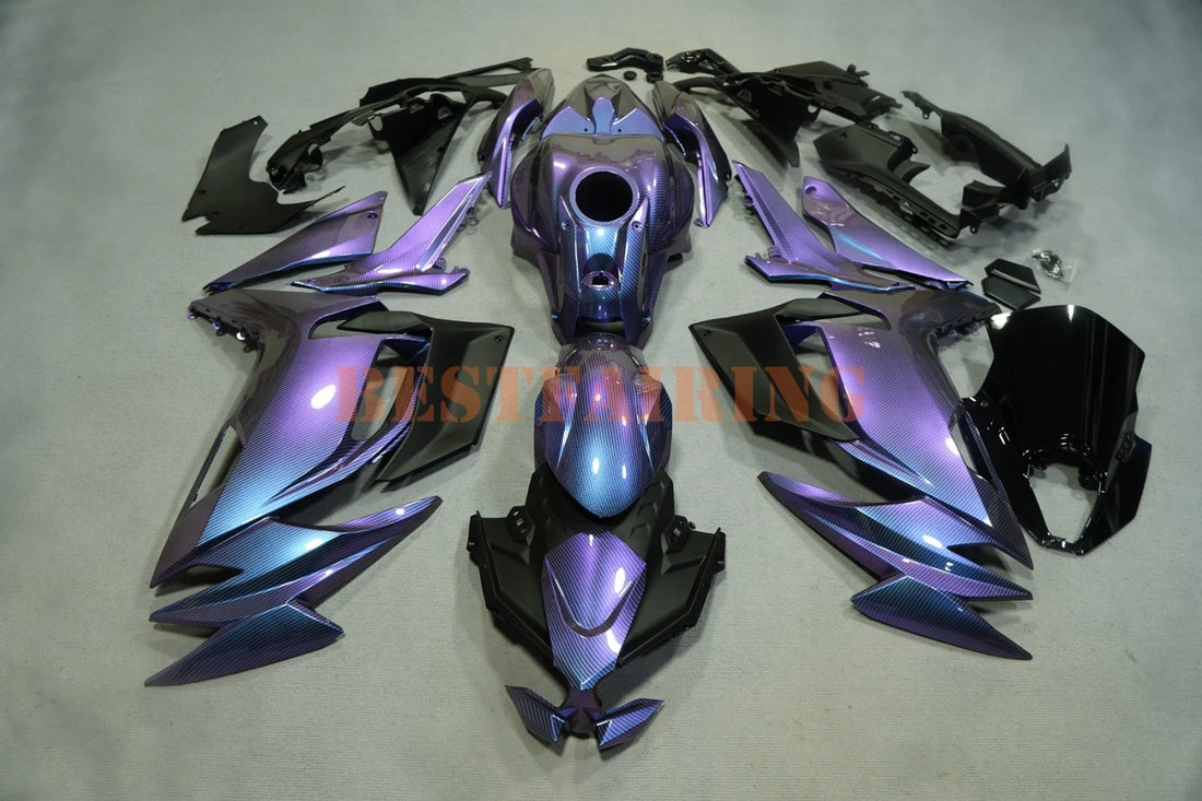 Carbon Fiber &Purple Blue Chameleon Fairing Kit for Kawasaki Ninja 650 2020-2025