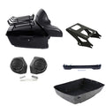 King Trunk Backrest Mount Light Speaker Fit For Harley Electra Road Glide 14-26