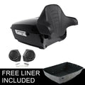Black King Trunk Backrest Rear Speakers Fit For Harley Touring Road Glide 14-26