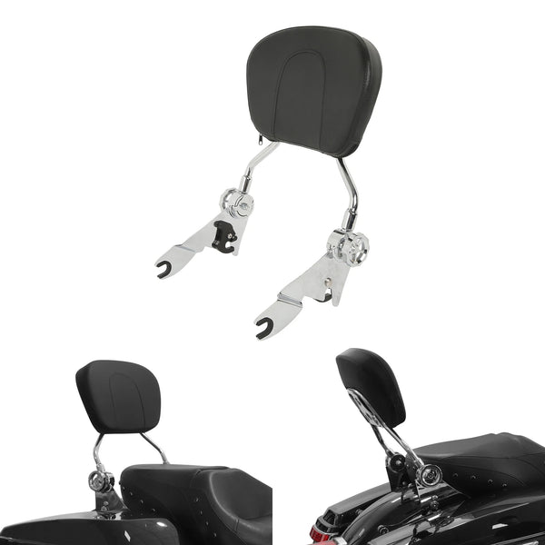 Adjustable Detachable Backrest Sissy Bar Fit For Harley Touring Road King 09-25