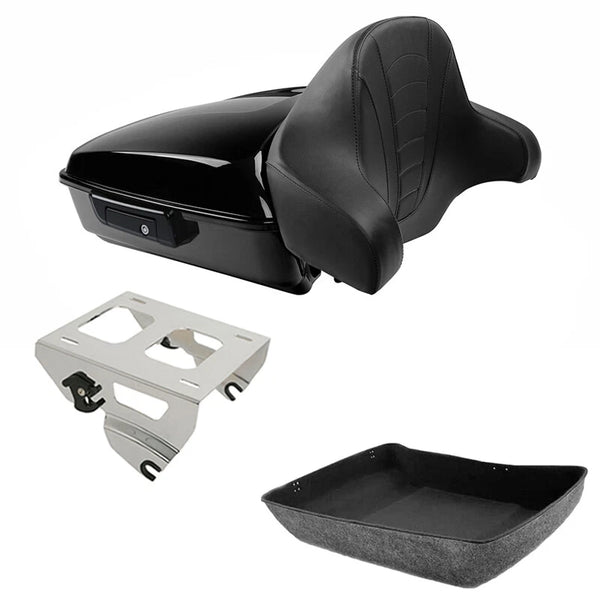 Chopped Trunk Luggage Backrest Solo Mount Rack Fit For Harley Touring 2014-2026