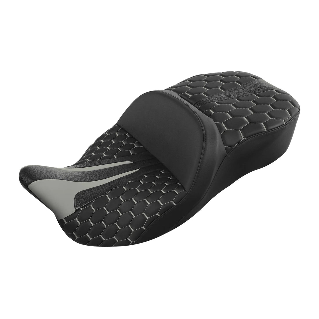 Black Gray Driver & Passenger Seat Fit For Harley Touring Street Glide 2009-2023