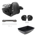 King Trunk Pad Rack Light Speakers Fit For Harley Electra Road Glide 14-26 Black