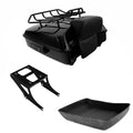 Chopped Trunk Backrest Pad Rack Mount Fit For Harley Softail Fat Boy Flstf 08-17