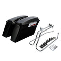 Matte Black Hard Saddlebags w/ Conversion Bracket Fit For Harley Softail 84-2017
