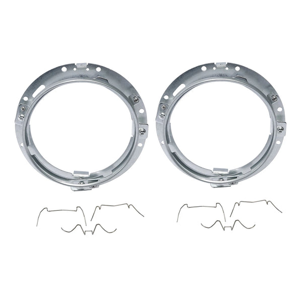 2X 7" LED Headlight Mounting Bracket Ring Fit For Harley Street Road Glide 94-13