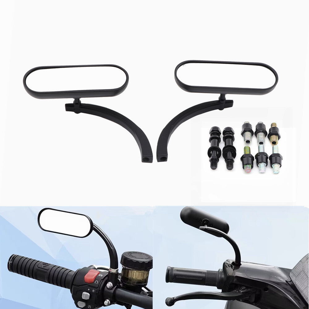 Motorcycle Mini Oval Rearview Side Mirror For Harley Dyna Softail Deluxe Custom