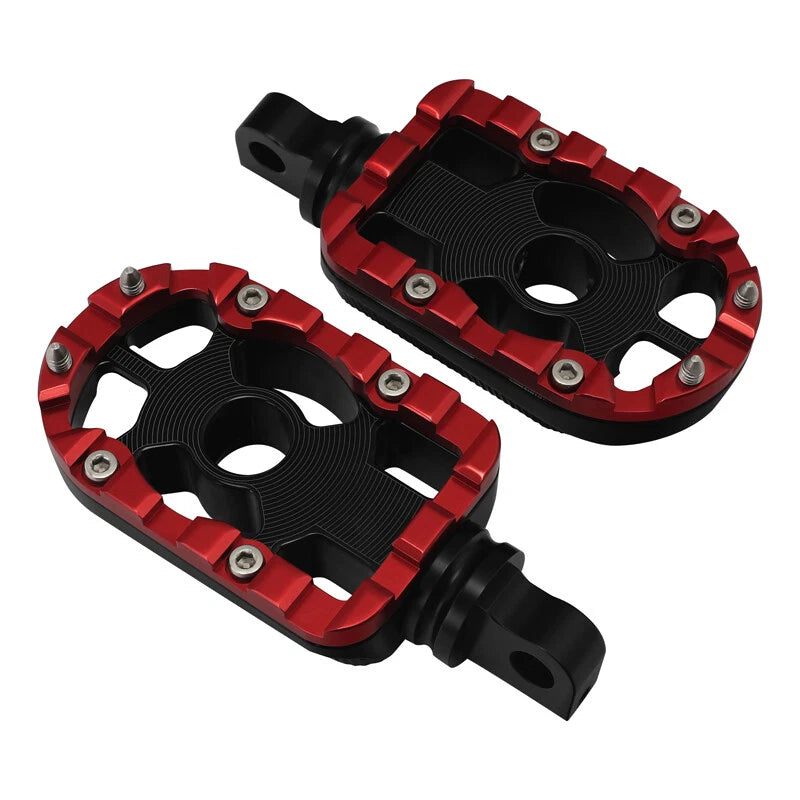 Black+Red Passenger Footpegs Footrests Fit For Harley Touring Electra Road Glide