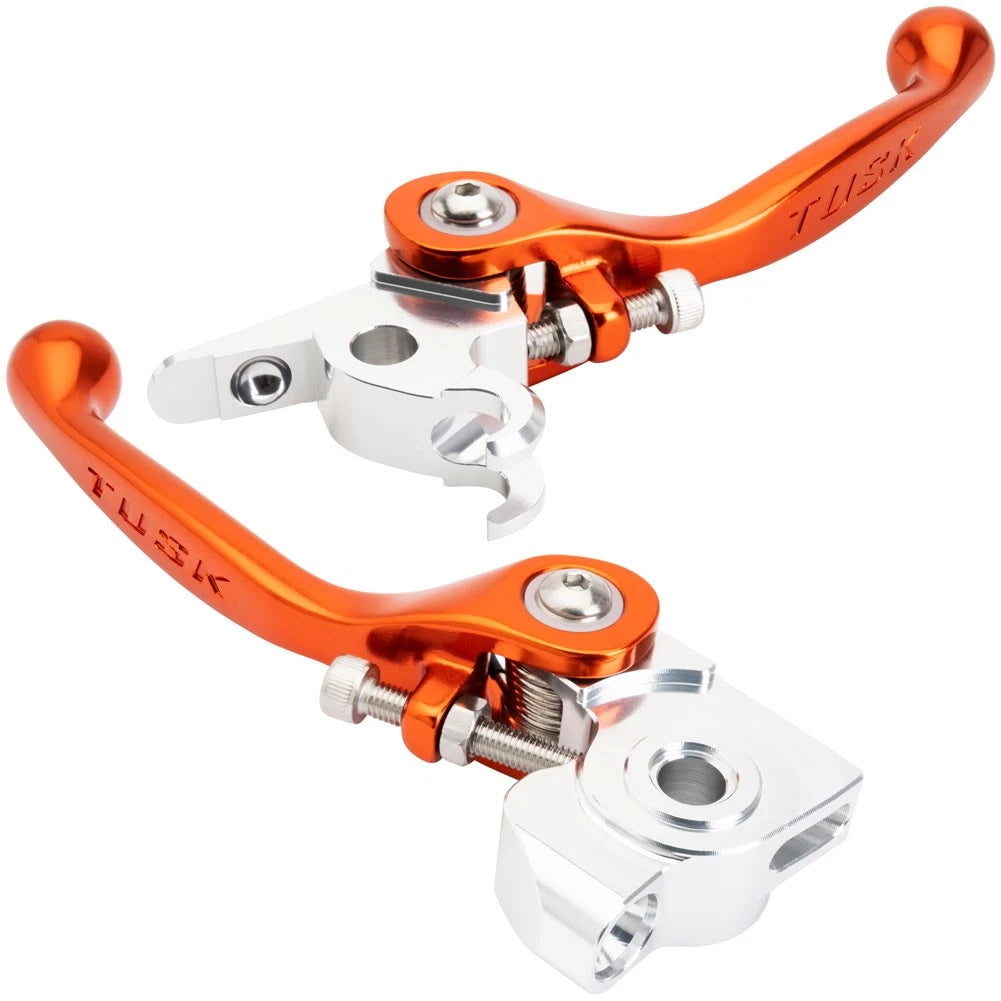 Tusk Axis Folding Lever Set Short Orange For KTM 400 XC-W 2009-2010