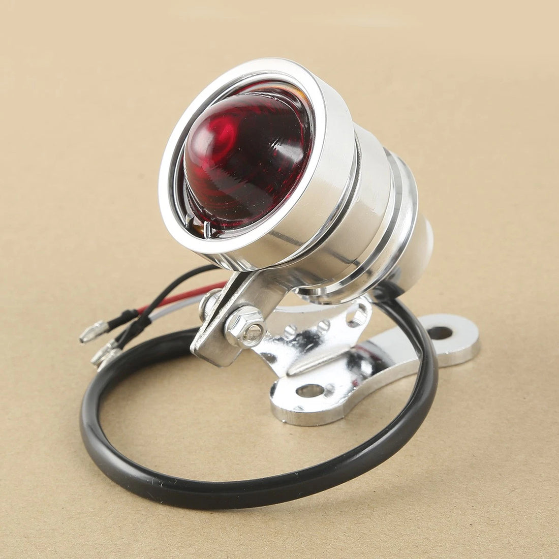 Chrome Bullet Aluminum LED Tail Light For Harley Bobber Chopper Café Racer