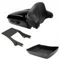 Chopped Trunk Backrest 2-Up Mount Rack Fit For Harley Touring 1997-2008