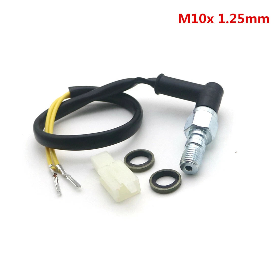 Black Motorcycle Hydraulic Brake Pressure Light Switch Hollow Bolt M10x 1.25mm