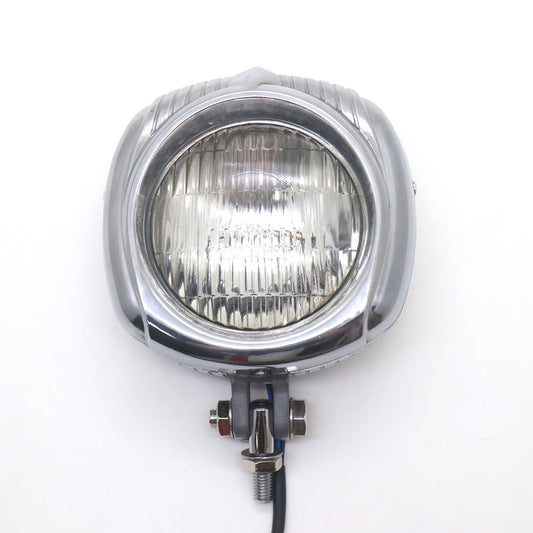 Chrome Polished Metal Vintage Retro Headlight For Harley Cafe Racer Custom