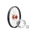 Tusk Impact Complete Front Wheel Package 21 x 1.60 Black Rim/Silver Spoke/Orange