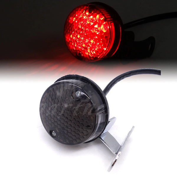 Chrome LED Vintage Tail Brake Rear Running Light Cafe Bobber Cruiser Chopper